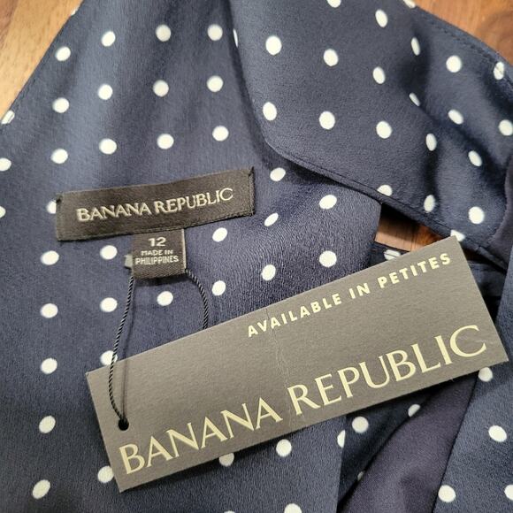 NWT Banana Republic Polka Dot Twist Back Wide Leg Crop Romper Size 12 - Picture 8 of 14